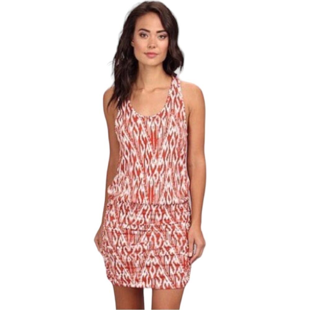 Soft Joie Bond Ruched Tank Ikat Dress Pima Cotton - Modal blend